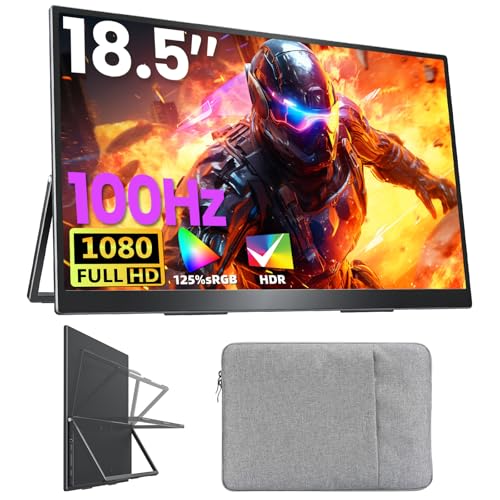 Upperizon Large Portable Monitor 18.5 inch 1080P FHD 100Hz 125%