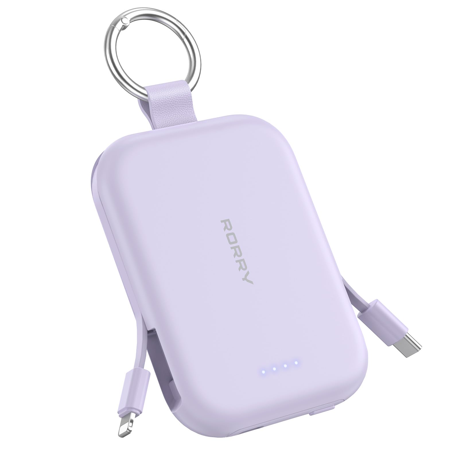 Batería externa RORRY morada 5000 mAh dile adiós a los cables sueltos 8