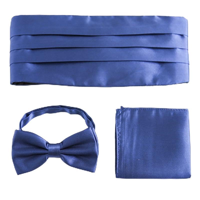 Cummerbund Set for Men | Elegant Party Wear Accessory | Stylish Satin Cummerbund for Formal Events, Weddings, & Special Occasions | Navy Blue