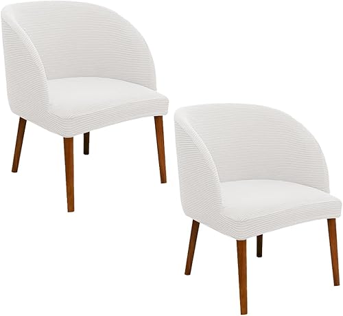 Miniatura 1 de SZJIAHTM 2 fundas para silla de comedor, respaldo redondo, curvado, suave, elástico, de mediados de siglo, moderno, para cocina, sala de estar