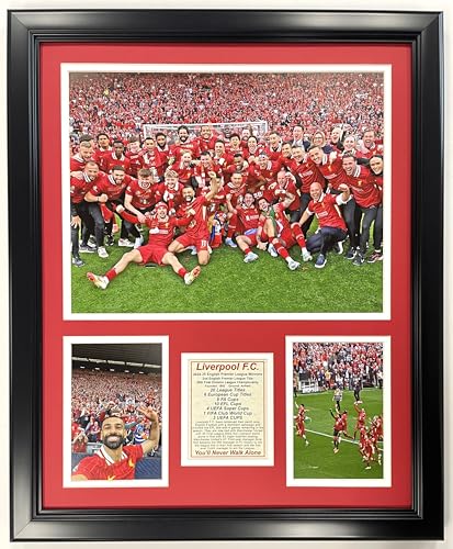 Liverpool F.C. | 2024-2025 English Premier League EPL Champions | Anfield Collectible | Liverpool Football Club Memorabilia | Framed Picture and Photo Collage Gifts | (Clinching Win Pose, 18"x22", Framed)