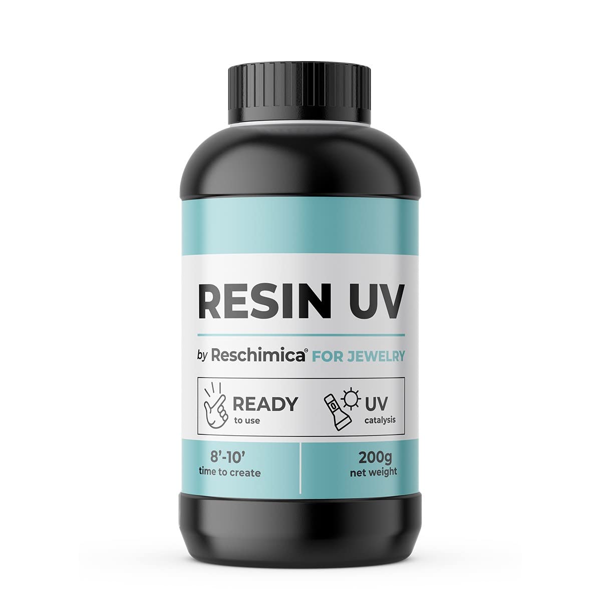 Resina UV Trasparente per Bijoux e Gioielli, indurimento Veloce, Filtro Anti-Ingiallimento, Effetto Acqua, facile da usare e Sicura, Crea i tuoi Bijoux in Resina (200 gr)