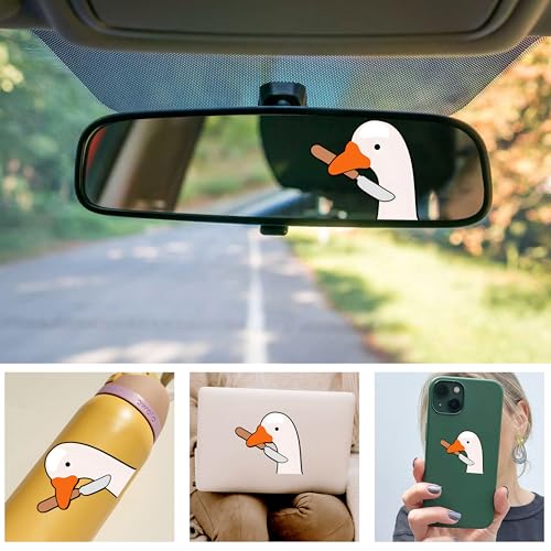 Image of Set 3Pcs Silly Goose Peeker Mirror Decal Funny Meme Silly Goose Stickers Water Bottle Window Sticker Vinyl Waterproof 2 Inches Car Decals New Car Accessories for Friend Coworker