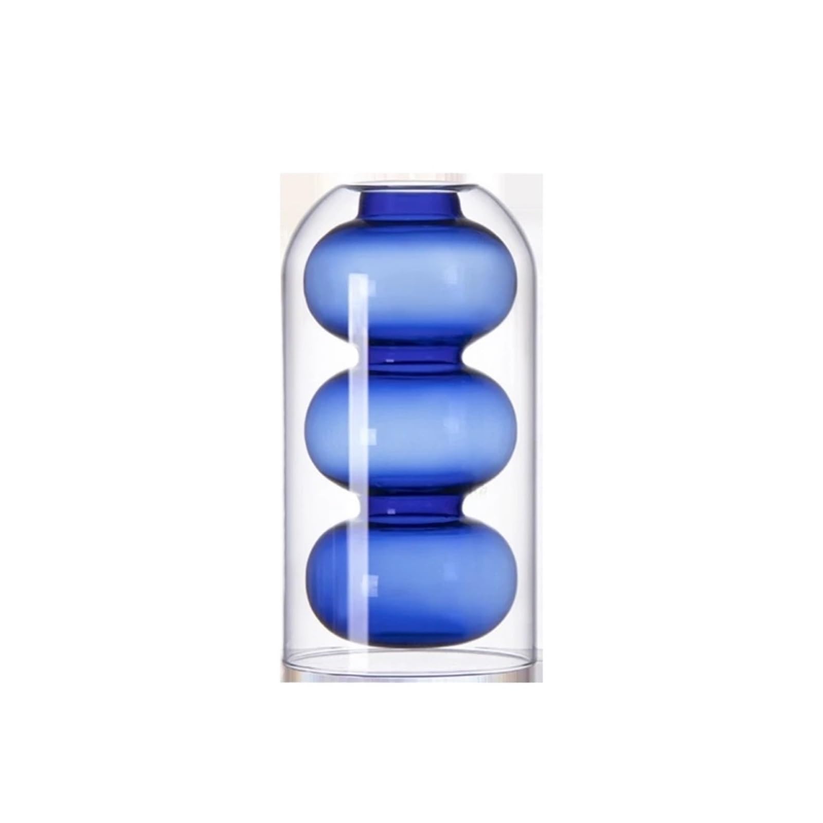 QuxetlRyz Glass Hydroponic Vase Colored Glass Vase Simple Living Room Flower Arrangement Dry Flowers for Wedding Centerpieces Home Decoration(Blue)