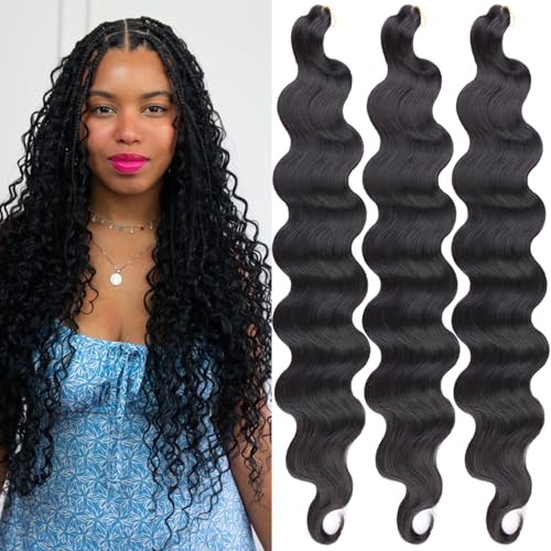Unionbeauty Body Wave Braiding Hair 24 Inch 3 Pack...