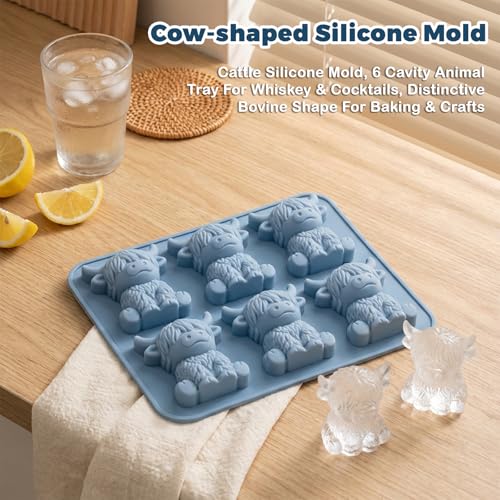 Molde de silicona para cubitos de hielo vaca Highland 3D miniatura 5