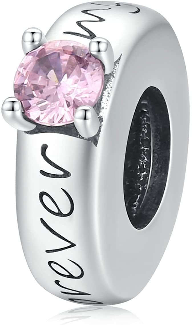 X&Z-XAOY S925 Sterling Silver Charm, Día De San Valentín Pink