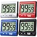Temporizador digital de cocina de pantalla grande, temporizador magnético electrónico de cuenta atrás con alarma fuerte para juego de cocina, ejercicio de horneado, negro, blanco, rojo, azul