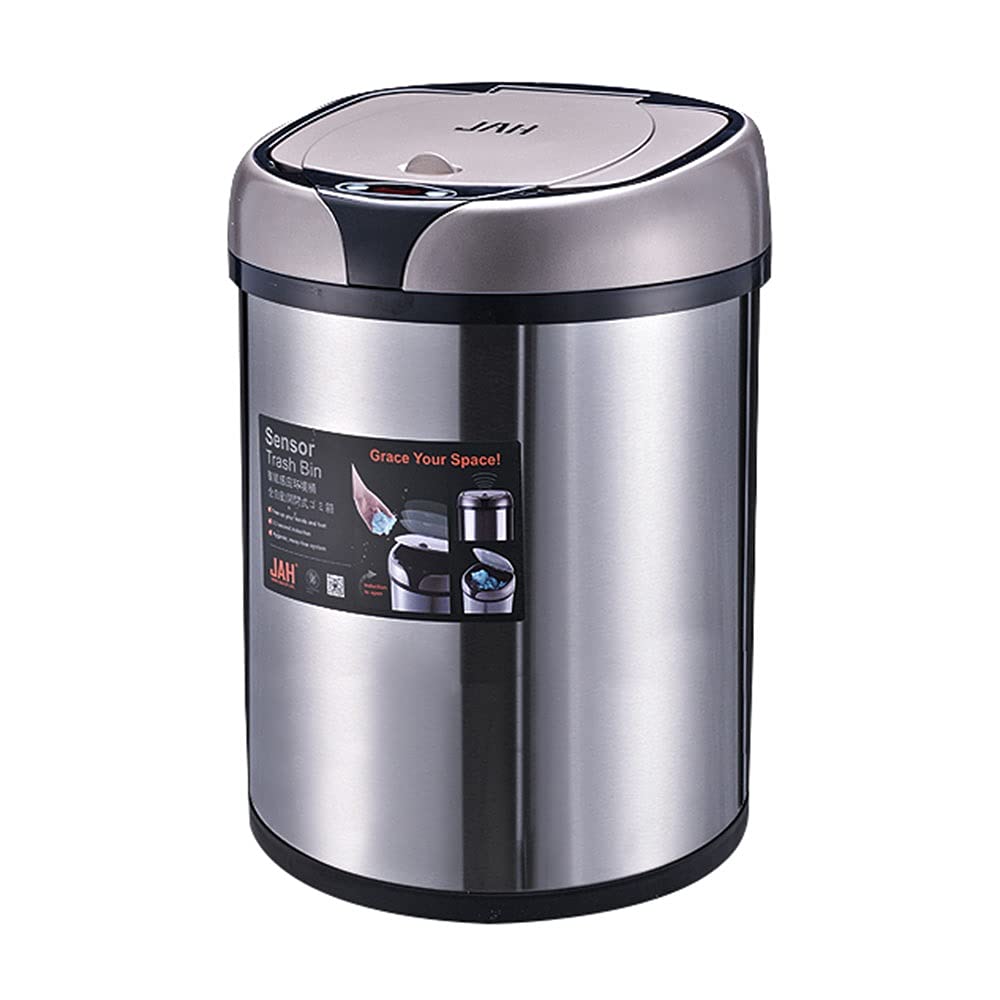 Smart Sensor Trash Can, Household Automatic Paper Basket with Lid Closed Design Delay Closure Mute Opening and Closing Home/Office(8L)