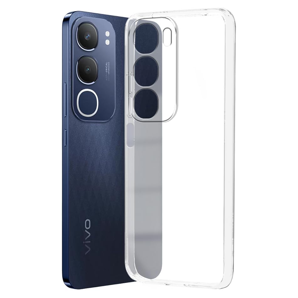Image of COVERBLACK Soft Rubber Silicon Clear Case Back Cover Compatible for Vivo Y31 5G - Transparent