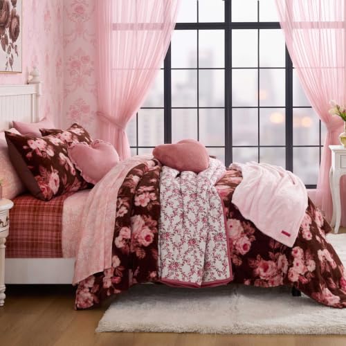 Image of Betsey Johnson - Soft Plush Throw 50x70, Floral Blanket for Bed or Couch | Soft Embossed Plush, Cozy Warmth, Floral Bouquet Design, 50x70 Size, Machine Washable