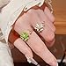 Sonateomber Green Daisy Flower Adjustable Gold Ring for Women - Trendy Statement Unique Cubic Zirconia Enamel Lotus Front Open Floral Leaf Mother day Jewelry Gift