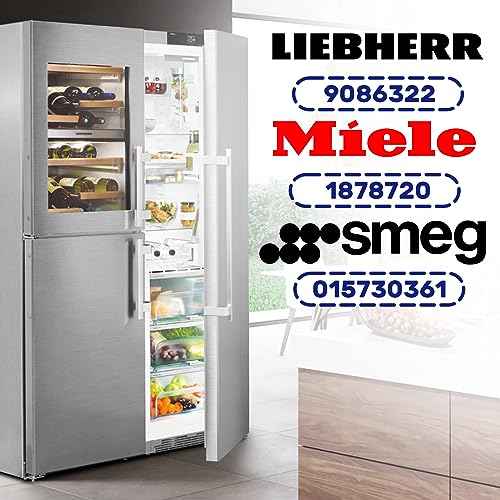 2 Stück Türmontageset Schleppscharnier für Einbau Kühlschrank und Gefrierschrank 9086322 für Liebherr 187820 für Miele 015730361 für Smeg - Kit Enthält ein Microfasertuch - MONTERAL