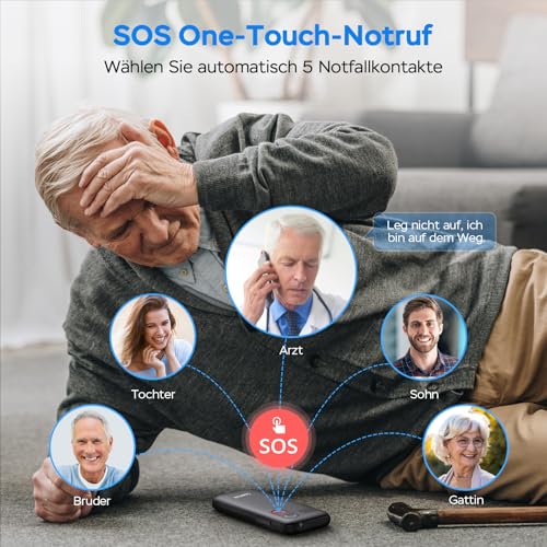 SweetLink S2PLUS Seniorenhandy ohne Vertrag – Dual SIM 2G GSM mit 1400mAh Akku, SOS-Notruftaste, 1,77\ Großtasten-Display, Ladestation & FM-Radio | mit Klarer Sprachansage und 12 Tage Standby