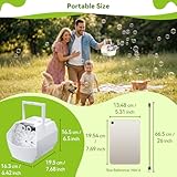 Theefun Bubble Machine, 500mL Automatic Bubble Blower, Portable Bubble Maker Electric Bubble Toy for Boys Girls Outdoor Indoor Parties Weddings Birthday, Powered by USB or Batteries (White) - Image 5