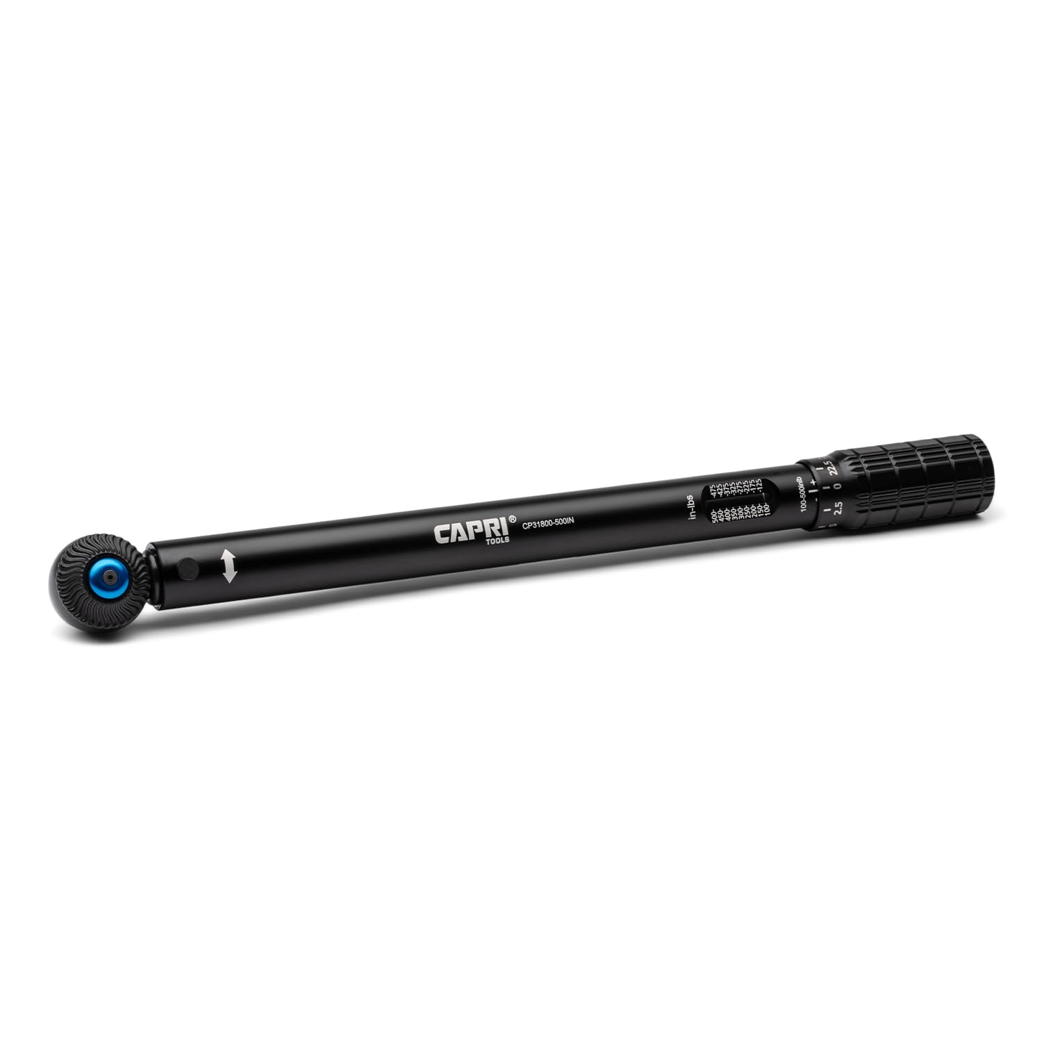 The Capri Tools 3/8 in. Drive Mini Torque Wrench, 100-500 in. lbs.