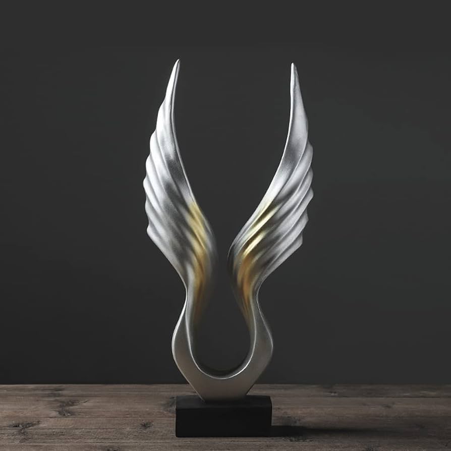 Amazon.co.jp: 広がる翼天使の羽飾り飛行彫刻デスクトップ彫刻創造的な