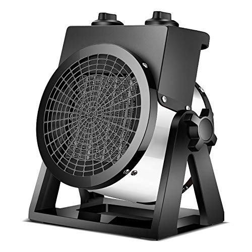 2000 Watt Elektrischer Keramik Heizlüfter mit Thermostat und 2 Heizstufen, Elektro Heizstrahler für Bad, Werkstatt, Wohnwagen, Camping,