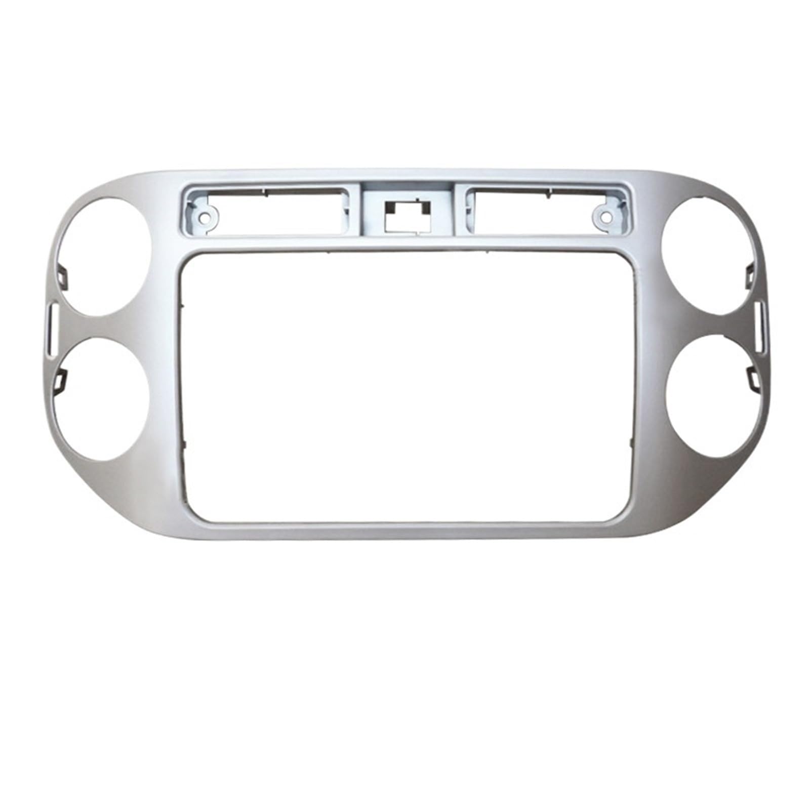 JKELPV Car Radio Frame Kit Fit For Volkswagen Tiguan 2013-2019 Stereo Panel Dash 2Din Car Radio Fascia Frame Radio adapter(Silve)