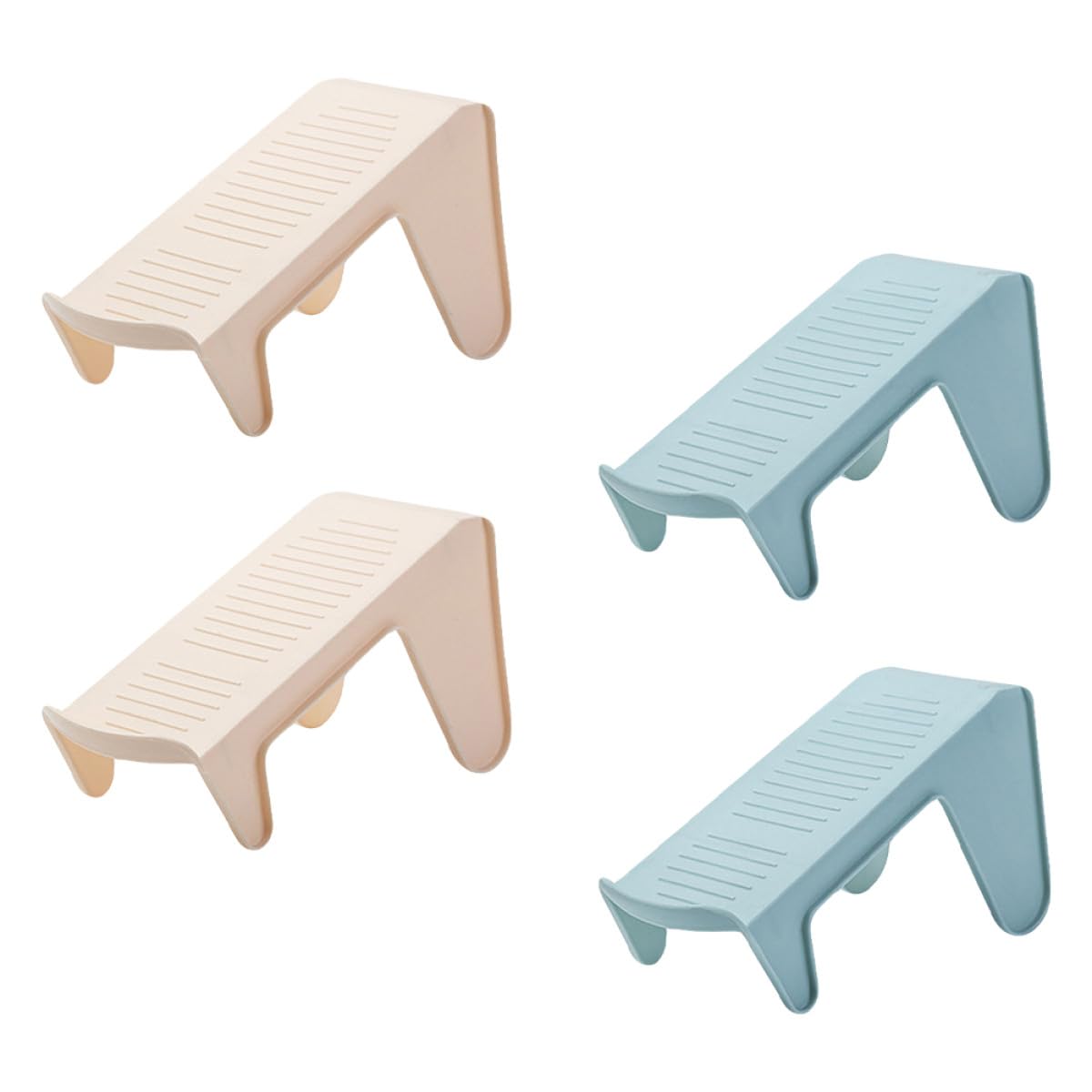 Soporte para calzado práctico en azul y caqui ideal para ordenar el hogar