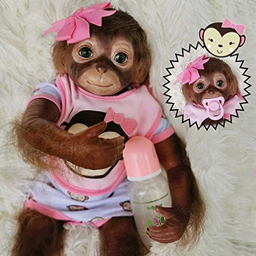 HaoLi Reborn Baby Monkey Sammlerstück Kunstspielzeug für Kinder ab 3 Jahren Handgefertigte detaillierte Farbe… – Bild 4