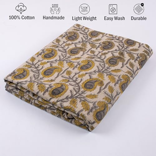 DMAASA Floral Print Pure Cotton Fabric Material | Yellow Paisley Print Fabric | 2.5 meter Cloth Piece 44 Inch wide | Women kurti, Curtains, Cushion, Pillow Covers and Craft Making DMAASA Floral Print Pure Cotton Fabric Material | Yellow Paisley Print Fabric | 2.5 meter Cloth Piece 44 Inch wide | Women kurti, Curtains, Cushion, Pillow Covers and Craft Making