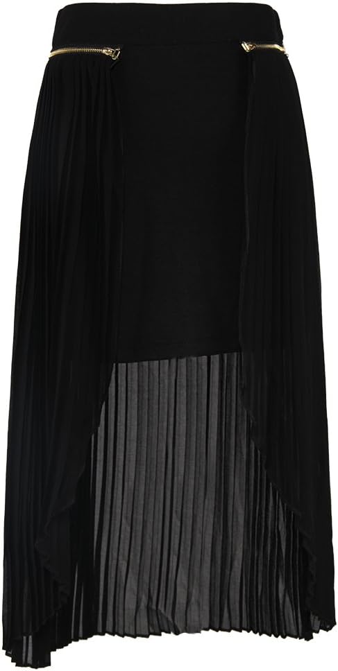 1veMoon Women's Elegant Chiffon High Low Solid Long Skirt
