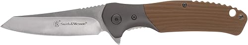 Smith & Wesson Stave - Cuchillo plegable de 7.75 pulgadas de alto carbono SS Ultra Glide con hoja de punto de clip de 3.25 pulgadas y mango