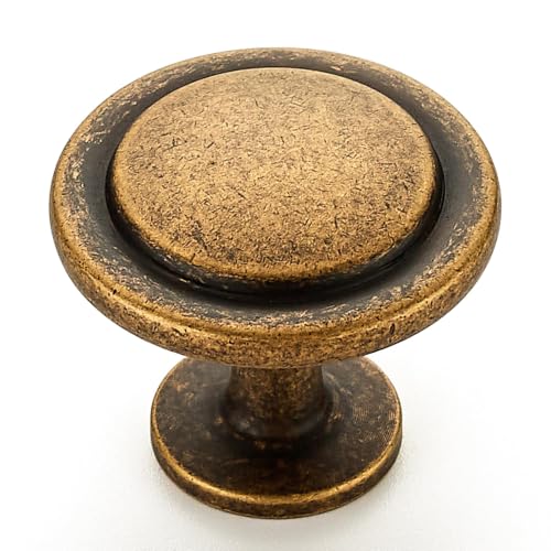 Image of Ravinte 30 Pack Antique Brass Cabinet Pulls 1-1 /4 inch Kitchen Drawer Pulls Cabinet Door Handles Knobs for Dresser