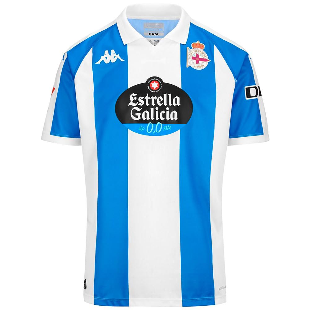 Kappa Kappa Deportivo La Coruña Kombat 24/25 Home Junior Short Sleeve T-Shirt Camiseta Unisex niños
