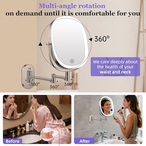 Espejo de Maquillaje Ovalado de Pared con Luz FUNTOUCH miniatura 5
