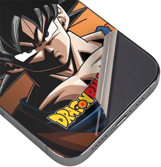 Vista 77 de Skinit Calcomanía para iPhone 14 Pro Max, diseño oficial de Dragon Ball Z Goku Iconic Kanji Symbol Naranja