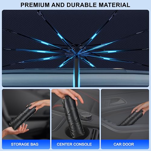 image for EcoNour Car Umbrella Windshield Sun Shade | Universal Fit Foldable Car