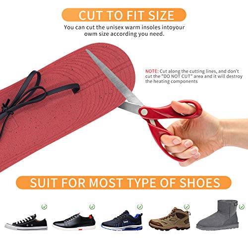 Dr.Warm Rechargeable Heated Insoles Battery Powered Foot Warmers for Men and Women Winter Hunting Boots Shoes Sneaker Ice Fishing Hiking Camping