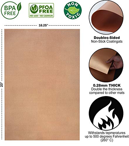 Oven Liners For Bottom Of Electric & Gas Oven- Premium Heavy Duty Reusable Copper Grill Mats For Outdoor Gas Charcoal Bbq Grill Mat | Non Stick Grilling Mat Protects From Messy Spills Drips 3 Pack #TOP3