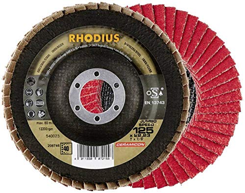Rhodius 208744 Jumbo Speed - Disco Faecher, 115 X 22,23 P60, Diametro 115 Mm, 1 Pezzo