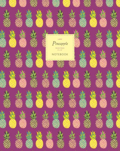 Pineapple Notebook - Ruled Pages - 8x10 - Premium (Purple)
