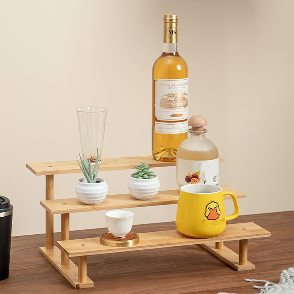 Wood Plant Stand Ladder Plant Shelf 3 Tier Planter Display Rack Freestanding Planter Holder For Multiple Plants Multi Tier Plant Holder Flower Pot Display Rack For Patio Garden Home Living Room