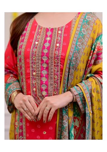 Image of Viscose Muslin womens kurta set with dupatta /womens kurta set with dupatta