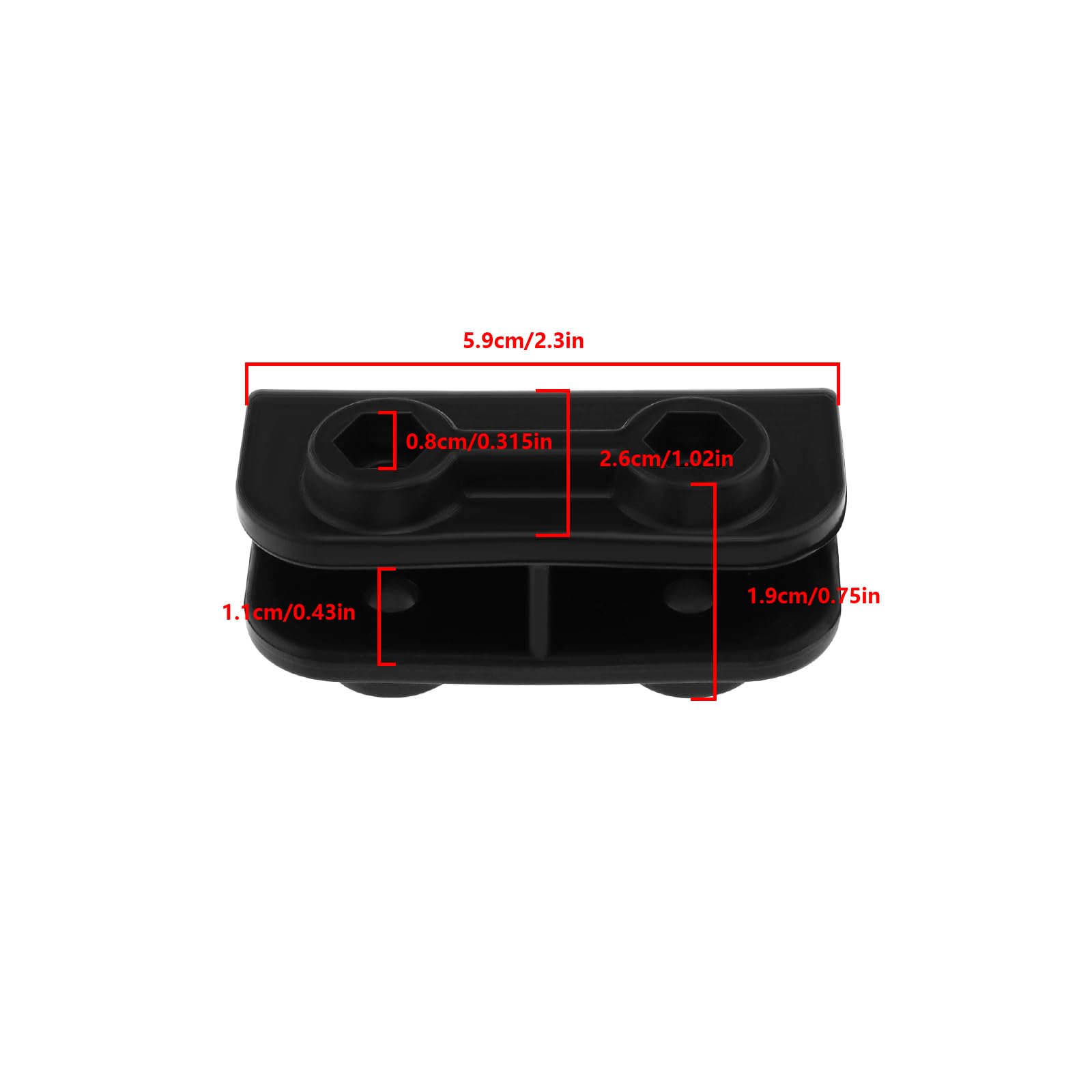 Lot de 4 supports rectangulaires à 2 voies pour tonnelle - Connecteur de mât de tente - Pour auvent, tonnelle, tente, équipement d'extérieur