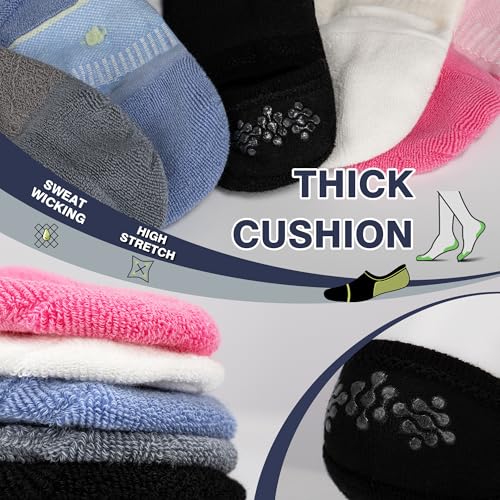 Image of BRISIRA Bamboo Viscose Coolmax Running Golf No Show Socks Women Compression Moisture Wicking Performance Low Cut Tab Athletic