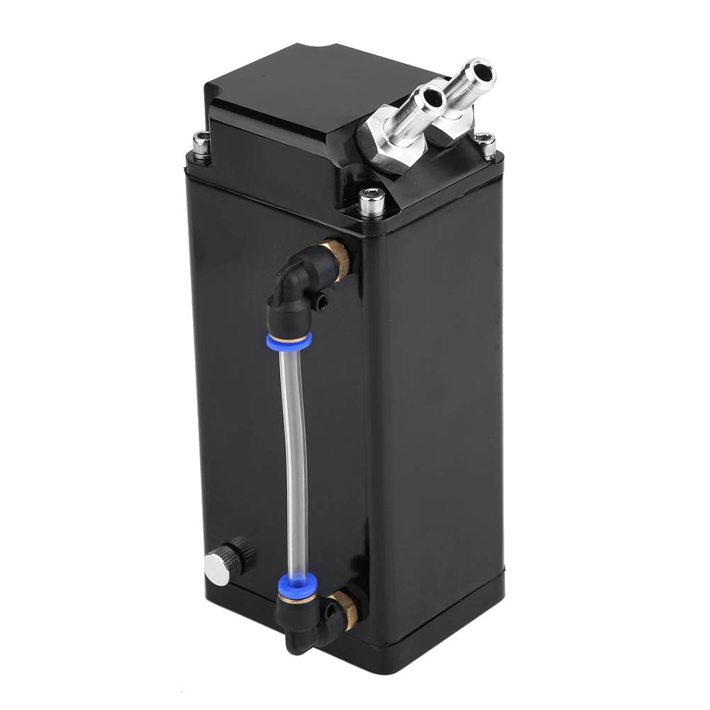 Serbatoio universale per raccogli olio Serbatoio quadrato in alluminio billet Serbatoio per olio motore Serbatoio di sfiato Kit per serbatoio nero , di raffreddamento,Altri