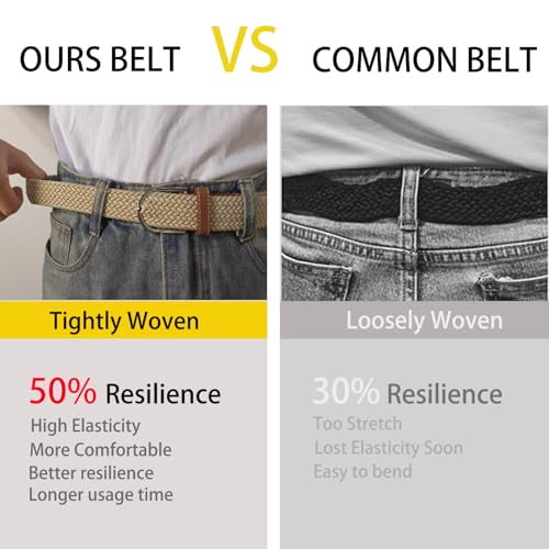 ELTACASUX Braided Mens Stretch Belts for pants-Men's Elastic Belts Casual — view 4
