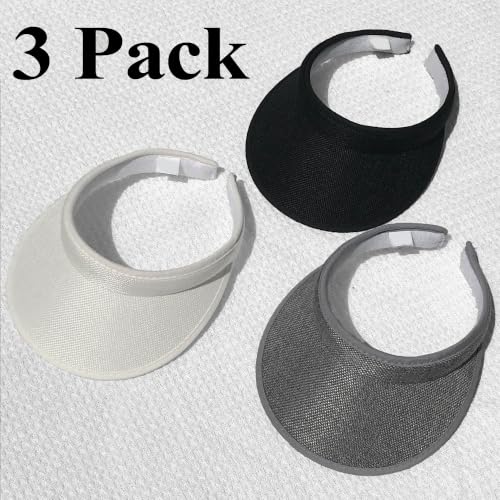 Image of 3 Pieces Clip On Visors Women Men Visor Sun Hats Hat Outdoor Sports Golf Beach Travel Tennis Cap