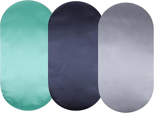 Juego de 3 sábanas de satén para moisés, ideales para el pelo de bebé, suaves y sedosas, para colchón rectangular ovalado de reloj de arena con