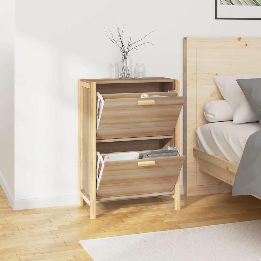 Scarpiera in legno composito 57,5 x 33 x 80 cm con ripiani