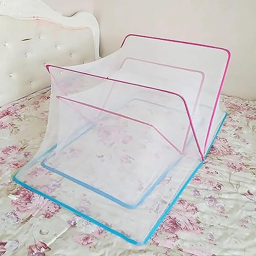 Indoor Bed Portable Canopy Tents Foldable Mosquito Net Bed Canopy Tent Bed Folding Canopy Net Tent Mosquito Screen,Pink,1.35m