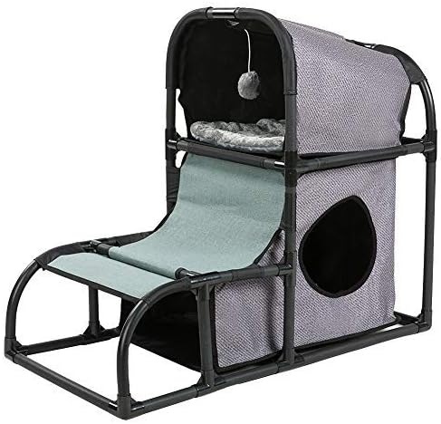 Hollypet Detachable Cat Activity Tree Bed Scratching Post Toys Pet Furniture Scratcher Play House Pet Bed Condo for Kittens Gray 27.6…