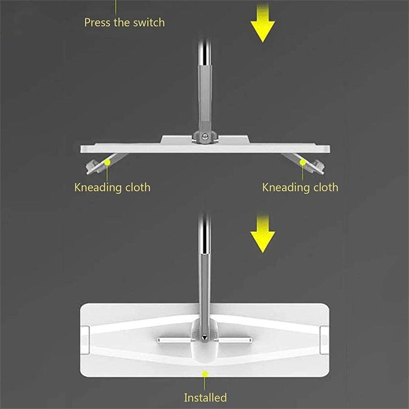 Set Met Dweil En Emmer Microvezel Platte Moppen Met Roestvrijstalen Handvat Innovatieve Emmer Met Twee Kamers Voor Nat En Droog Gebruik Geleverd Met 2 Herbruikbare Pads Geschikt Voor Alle Soorten Vl