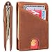 kinzd Slim Wallet with Money Clip RFID Blocking Minimalist Bifold Wallet for Men Genuine Leather Front Pocket Card Holder